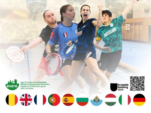 Affiche officielle de la Coupe d'Europe Indoor 2025, organisée dans la Commune d'Evere